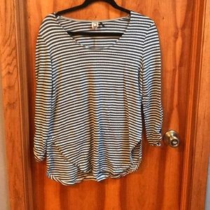 Striped green and white top